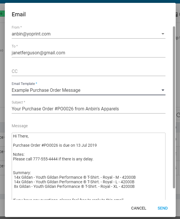 Email Purchase Order Details YoPrint Knowledge Base